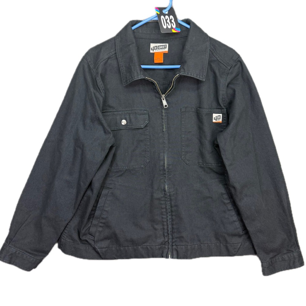 40 Grit Duluth Trading Jacket Women XXL Black Canvas Full Zip Workwear 13610